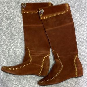 ALDO Amazing Suede Knee High Boots w/decorative stitching & Wedge heel -37 size.